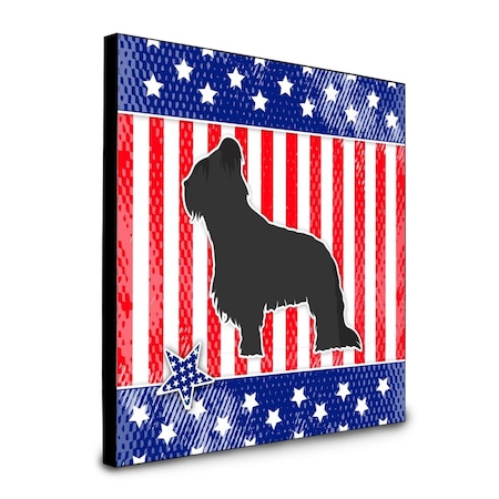 Carolines Treasures 8 x 8 x 0.625 in. USA Patriotic Briard Artwork Panel Wall Decor BB3326UP88